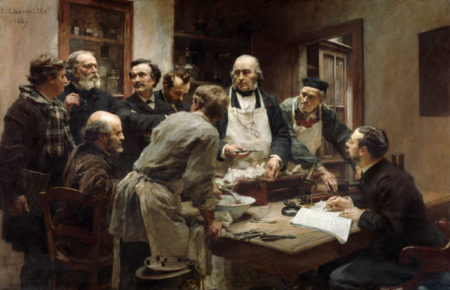Aula de Claude Bernard - usos de jalecos